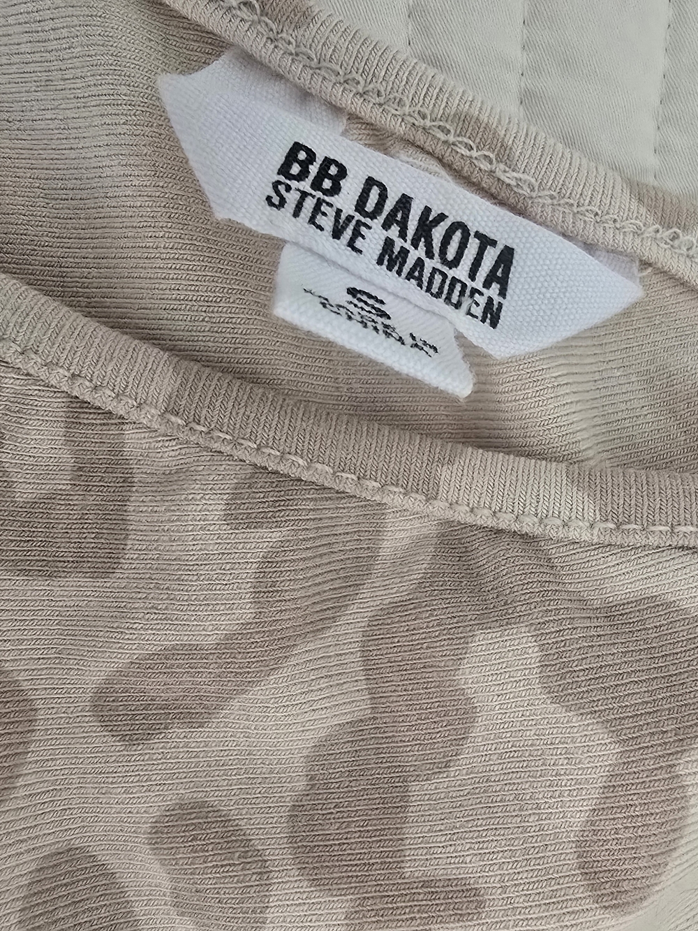 BB Dakota x Steve Madden Tan/Pink Leopard Print Long Sleeve Bodysuit, Size S - Picture 6 of 7